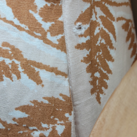 Roolee Midi Palm Leaf Beach Resort Boho Cotton Blend Linen Dress Size Small - Picture 5 of 14